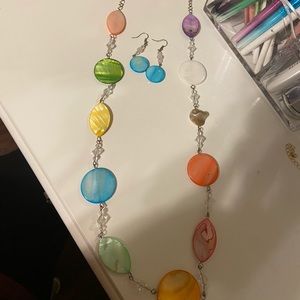 Colorful Necklace with Earrings